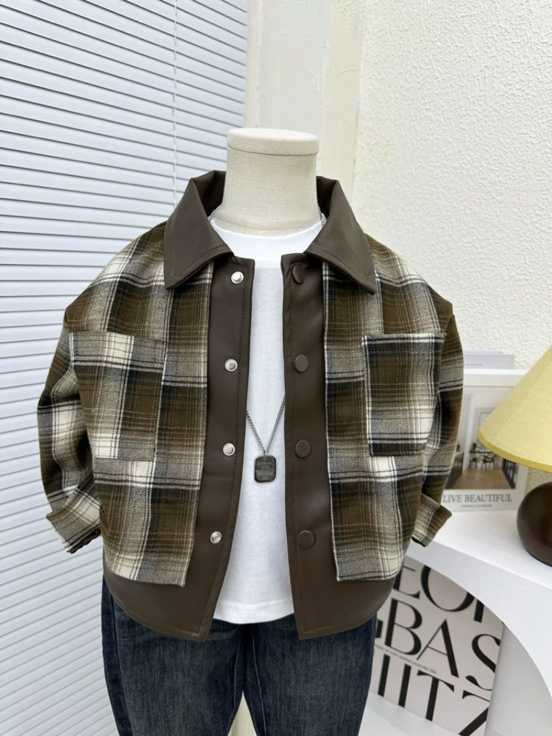 Winter Clothing For Toddlers - Children's Plaid Jacket Boys Spring Long