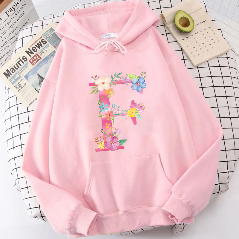 Winter Clothing Essentials For Women - 26 Alphabet A-Z Pink Flower Letter