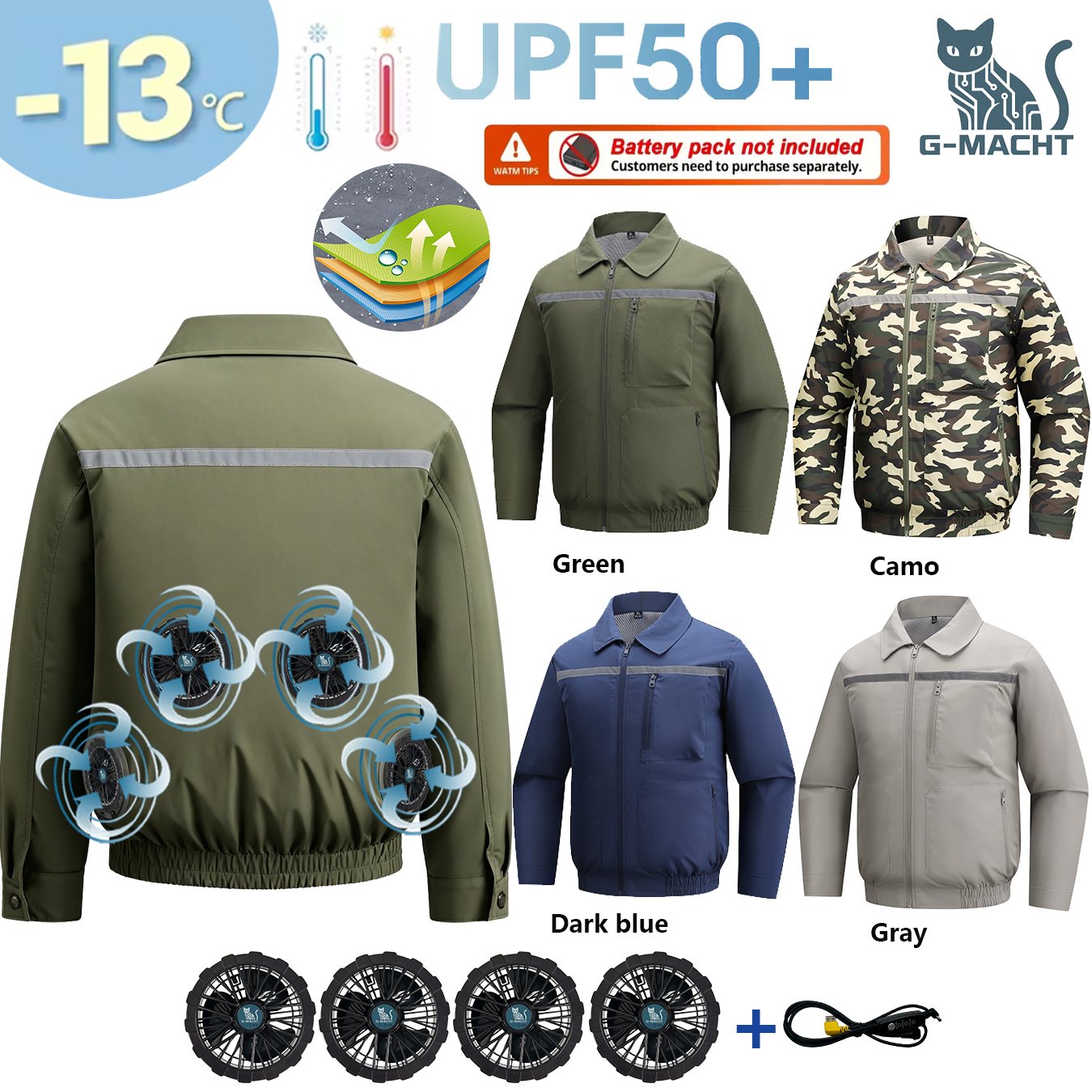 Summer 4 Fans Air Conditioning - Down Vest Ultralight ulasan dan harga