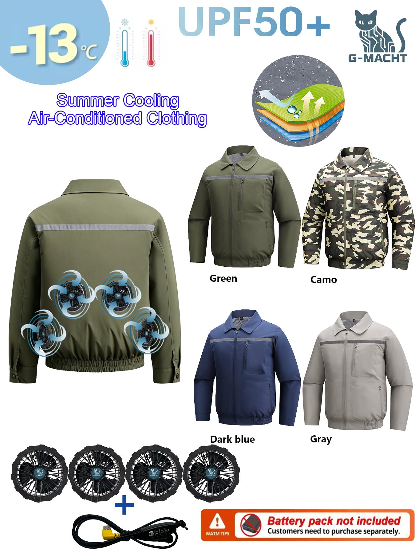 Summer 4 Fans Air Conditioning - Down Vest Ultralight ulasan dan harga