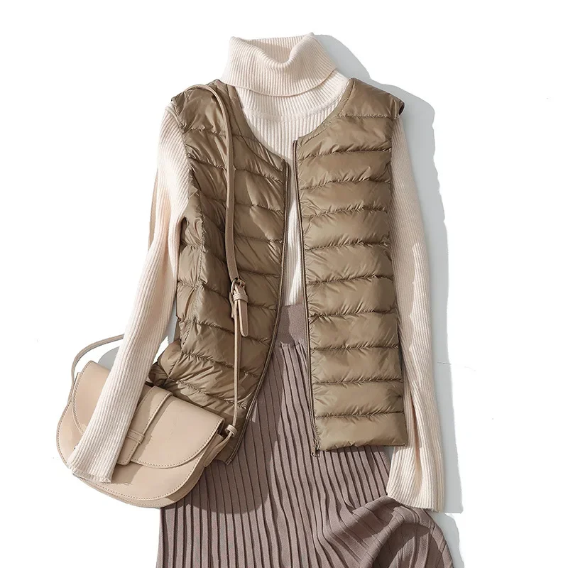 8 Colors Women Sleeveless Zipp - Down Vest Ultralight ulasan dan harga