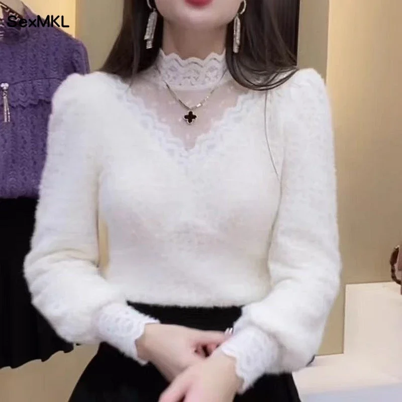 Autumn Winter Lace Tops Blouse - Winter Clothing Factory Outlet ulasan dan harga