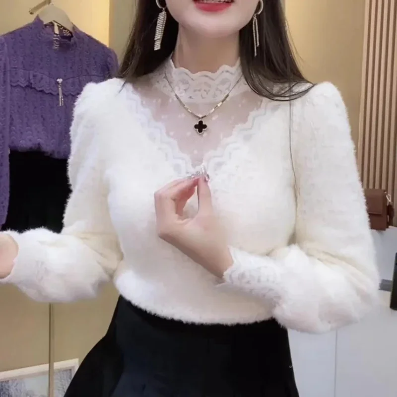Autumn Winter Lace Tops Blouse - Winter Clothing Factory Outlet ulasan dan harga