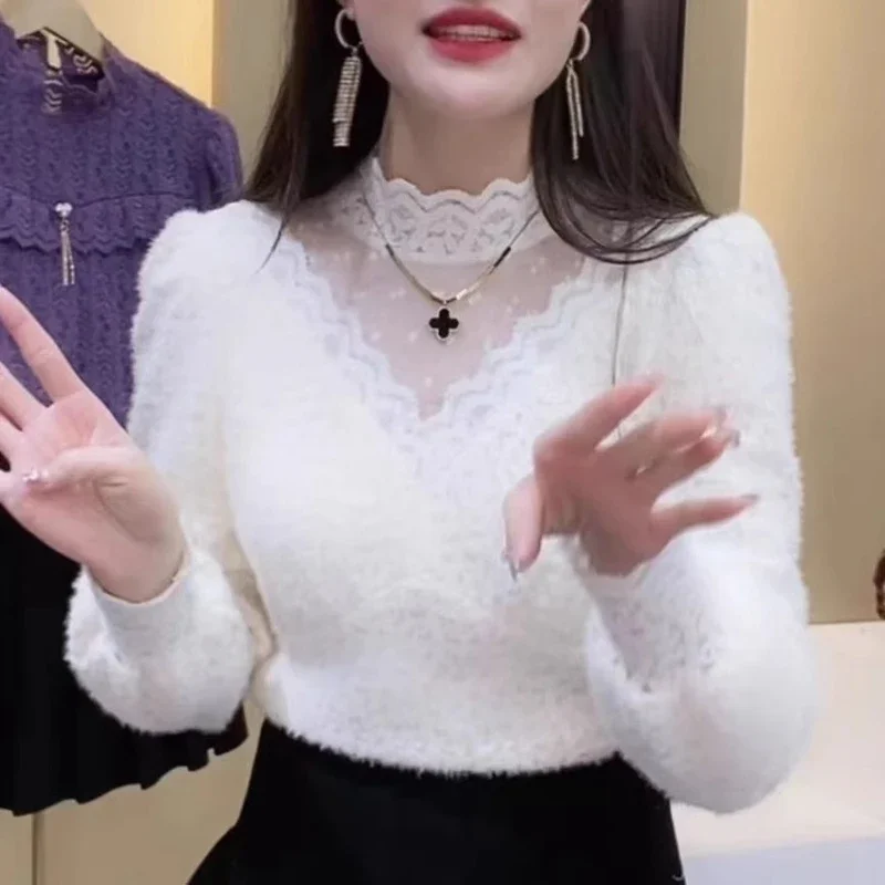 Autumn Winter Lace Tops Blouse - Winter Clothing Factory Outlet ulasan dan harga