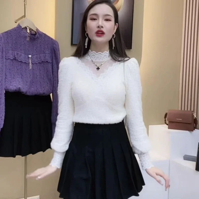 Autumn Winter Lace Tops Blouse - Winter Clothing Factory Outlet ulasan dan harga