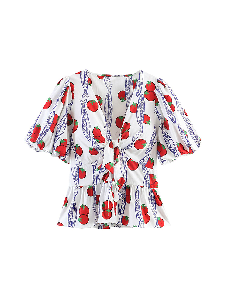 Women Fashion Printed Bow Lace - Winter Clothing Vintage ulasan dan harga