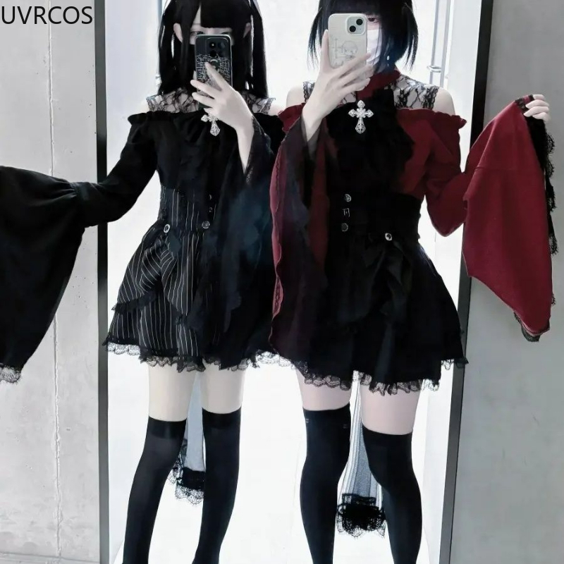Gothic Y2k Lolita Style Shirts - Winter Clothing Vintage ulasan dan harga