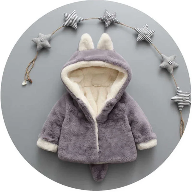 Cute Cat Ears Plush Baby Jacke - Winter Clothing For Toddlers ulasan dan harga