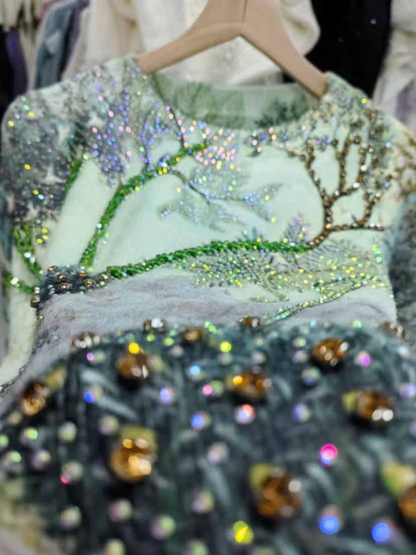 Real Photos Sparkling Crystal  - Winter Clothing Factory Outlet ulasan dan harga