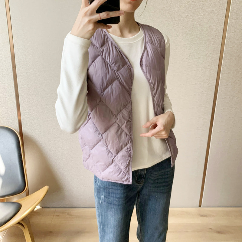 Autumn Winter Women's Down Wai - Down Vest Ultralight ulasan dan harga
