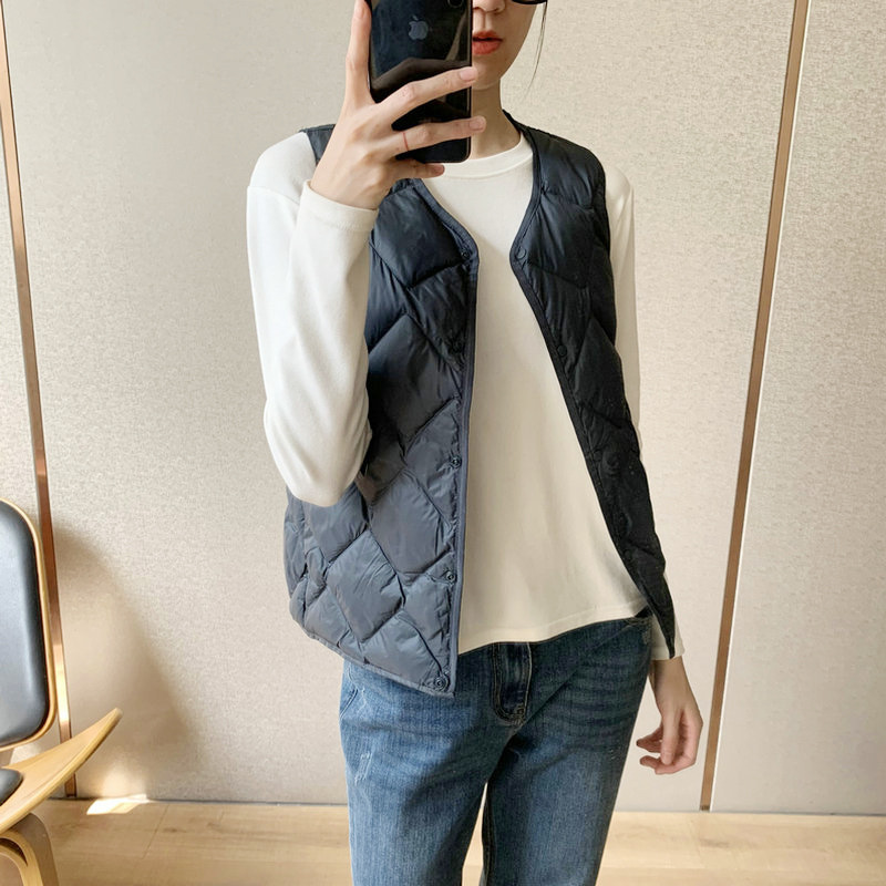Autumn Winter Women's Down Wai - Down Vest Ultralight ulasan dan harga