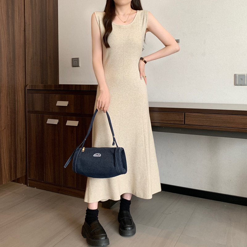 Elegant solid  sleeveless Knit - Winter Clothing Vintage ulasan dan harga