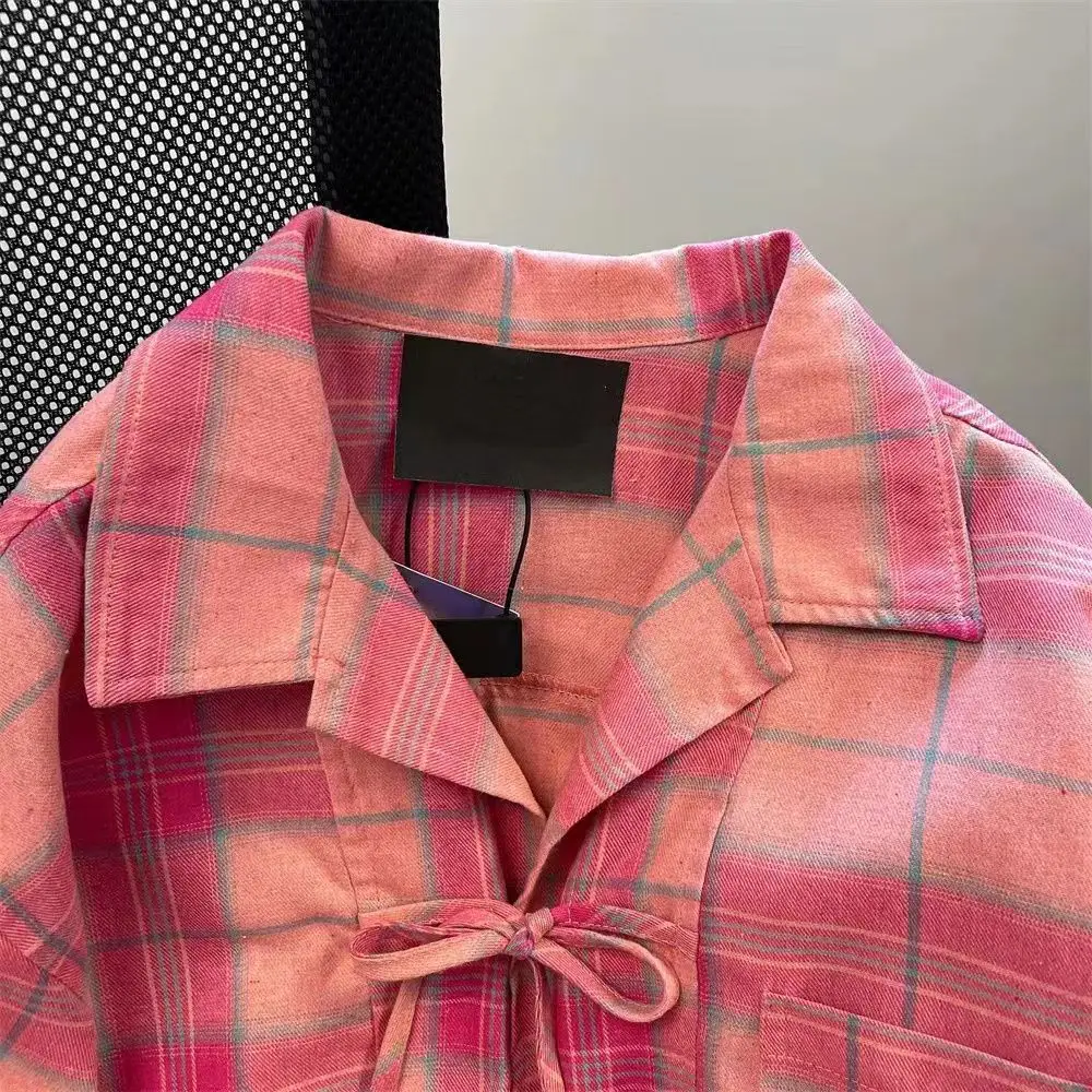 Y2k American Vintage Pink Plai - Winter Clothing Vintage ulasan dan harga